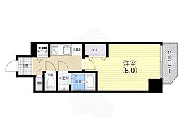 アドバンス三宮パルマ 1Kの間取図画像