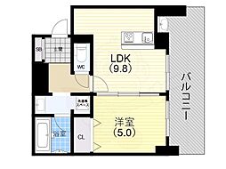 アスタピア新長田エスタプレシオス 1LDKの間取図画像