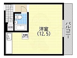 カサベラエステ三宮 ワンルームの間取図画像