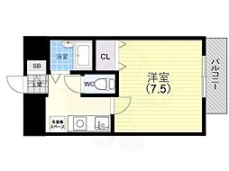 ラフィーネ兵庫 1Kの間取図画像