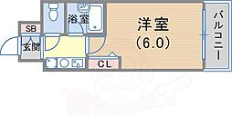 エスリード三宮第3 1Kの間取図画像