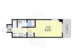 エスリード神戸グランドール 1Kの間取図画像