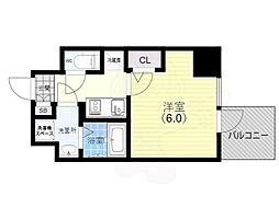 エスリード神戸三宮ヒルズ 1Kの間取図画像
