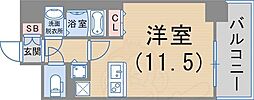 W-STYLEKOBE ワンルームの間取図画像