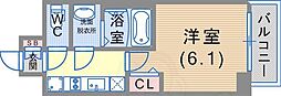 ファステート神戸ハーバーランド 1Kの間取図画像