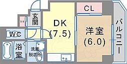 ロンシャンハイツ 1DKの間取図画像
