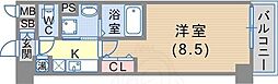 カスタリア三宮 1Kの間取図画像