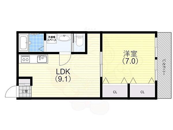 ときわ萩乃ハイツ ｜兵庫県神戸市長田区萩乃町３丁目(賃貸アパート1LDK・2階・36.45㎡)の写真 その2