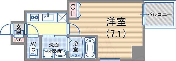 エスプレイス神戸ウエストモンターニュ 1004｜兵庫県神戸市兵庫区西橘通１丁目(賃貸マンション1K・10階・23.08㎡)の写真 その2