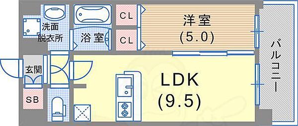 プレサンス三宮東フィール 1204｜兵庫県神戸市中央区筒井町３丁目(賃貸マンション1LDK・12階・34.18㎡)の写真 その2