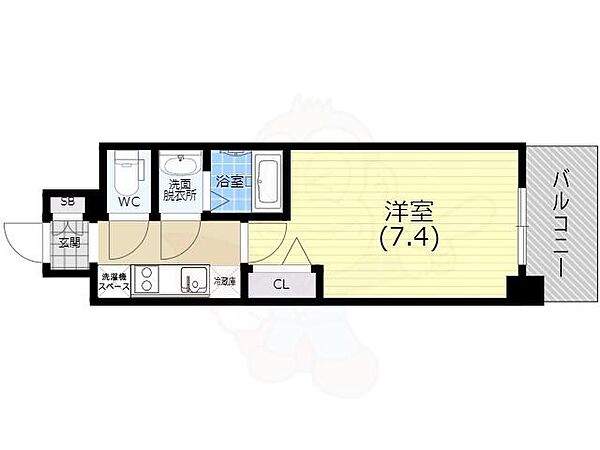 エスライズ神戸三宮山手通壱番館 1403｜兵庫県神戸市中央区国香通６丁目(賃貸マンション1K・14階・24.65㎡)の写真 その2