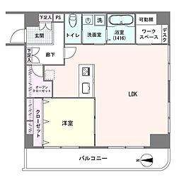 エンゼルハイツ 1LDKの間取図画像