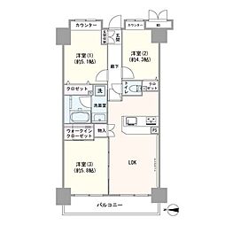 ハイシティ森下 3LDKの間取図画像