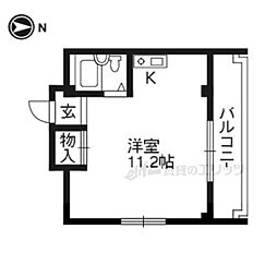 高雄ビル ワンルームの間取図画像