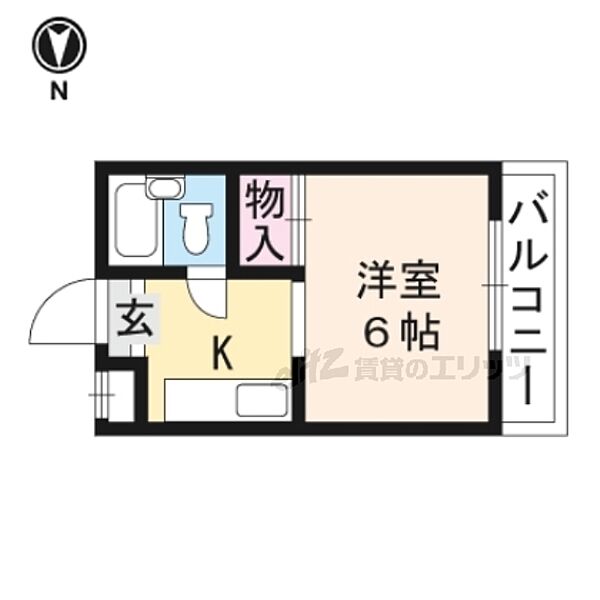 コーポバードワン 205｜京都府京都市左京区岩倉南河原町(賃貸マンション1K・2階・18.24㎡)の写真 その2