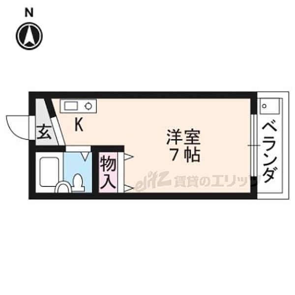 リバティハウス 302｜京都府京都市北区上賀茂葵田町(賃貸マンション1R・3階・16.20㎡)の写真 その2