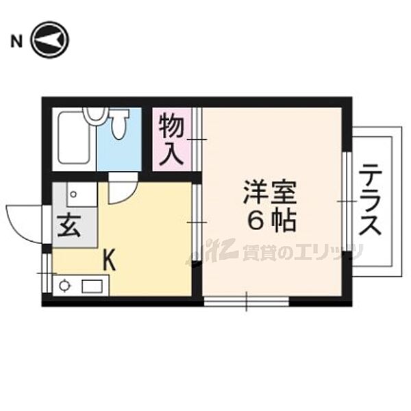 北大路ハイムＡ棟 103｜京都府京都市北区小山上総町(賃貸アパート1K・1階・19.87㎡)の写真 その2