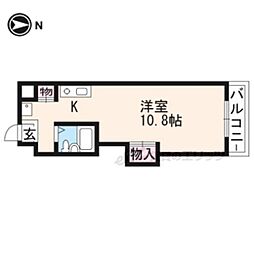 アビタ上賀茂 3階ワンルームの間取り