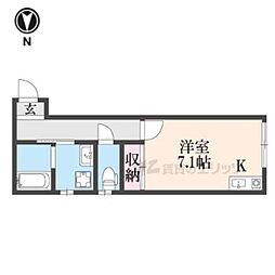 Ｋレジデンス神宮丸太町 2階ワンルームの間取り
