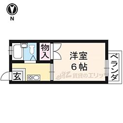 メイプルハイツ 2階1Kの間取り