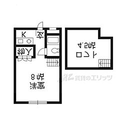 リバーサイド下鴨 1階1Kの間取り