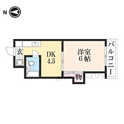 グランパレ 2階1DKの間取り