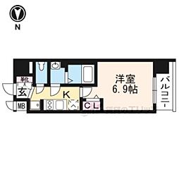 プレサンス京都二条京華 1Kの間取図画像