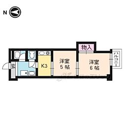 京都ノーザンフラット 4階2Kの間取り