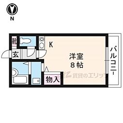ノースヒルト ワンルームの間取図画像