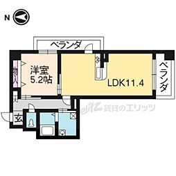 ＶＡＩＬ京都御苑 6階1LDKの間取り