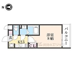 ネクスフィーダ二軒茶屋 2階1Kの間取り