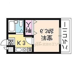 ＡＮ北白川 2階1Kの間取り