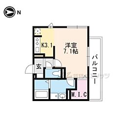 叡山電鉄叡山本線 一乗寺駅 徒歩4分の賃貸アパート 3階1Kの間取り