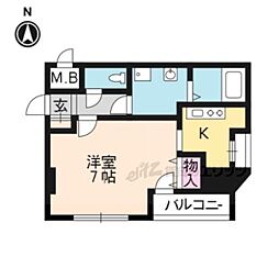 ＳＷＩＳＳ京都堀川ＷＥＳＴ 7階1Kの間取り