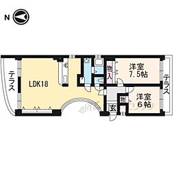 ラ・フォンテ 2LDKの間取図画像
