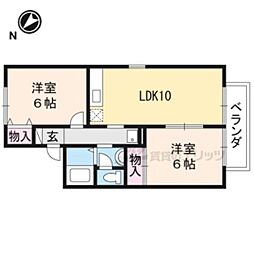 セジュール津ノ国A 2LDKの間取図画像