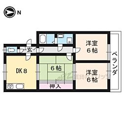 シャトー岩松 3DKの間取図画像