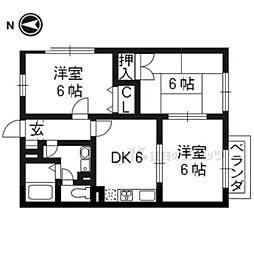 カーサ・ビアーレ 3DKの間取図画像