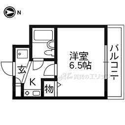 デトム・ワン烏丸二条 1Kの間取図画像