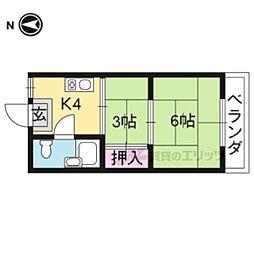 初音コーポ 2Kの間取図画像