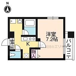 ノースサイド1東館 1Kの間取図画像