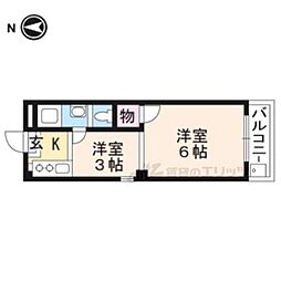 コーポミナミ 1Kの間取図画像