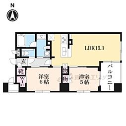 イーグルコート四条烏丸WEST 2LDKの間取図画像
