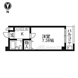 IZUTSUYA、久 1Kの間取図画像
