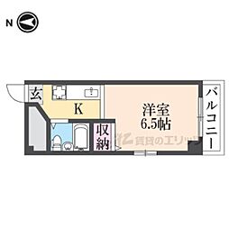 グランディールフナダ 1Kの間取図画像