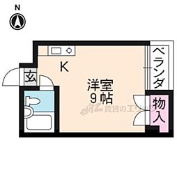 パークサイド 1Kの間取図画像