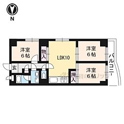 パラドール御所 3LDKの間取図画像