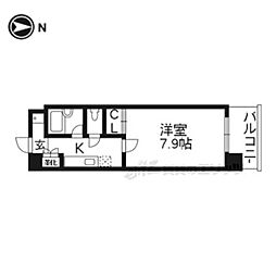 プラネシア星の子京都御所 1Kの間取図画像