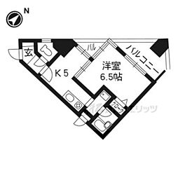エスリード京都駅前 1DKの間取図画像