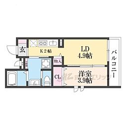 仮)アヴェルーチェ三条堀川 1LDKの間取図画像